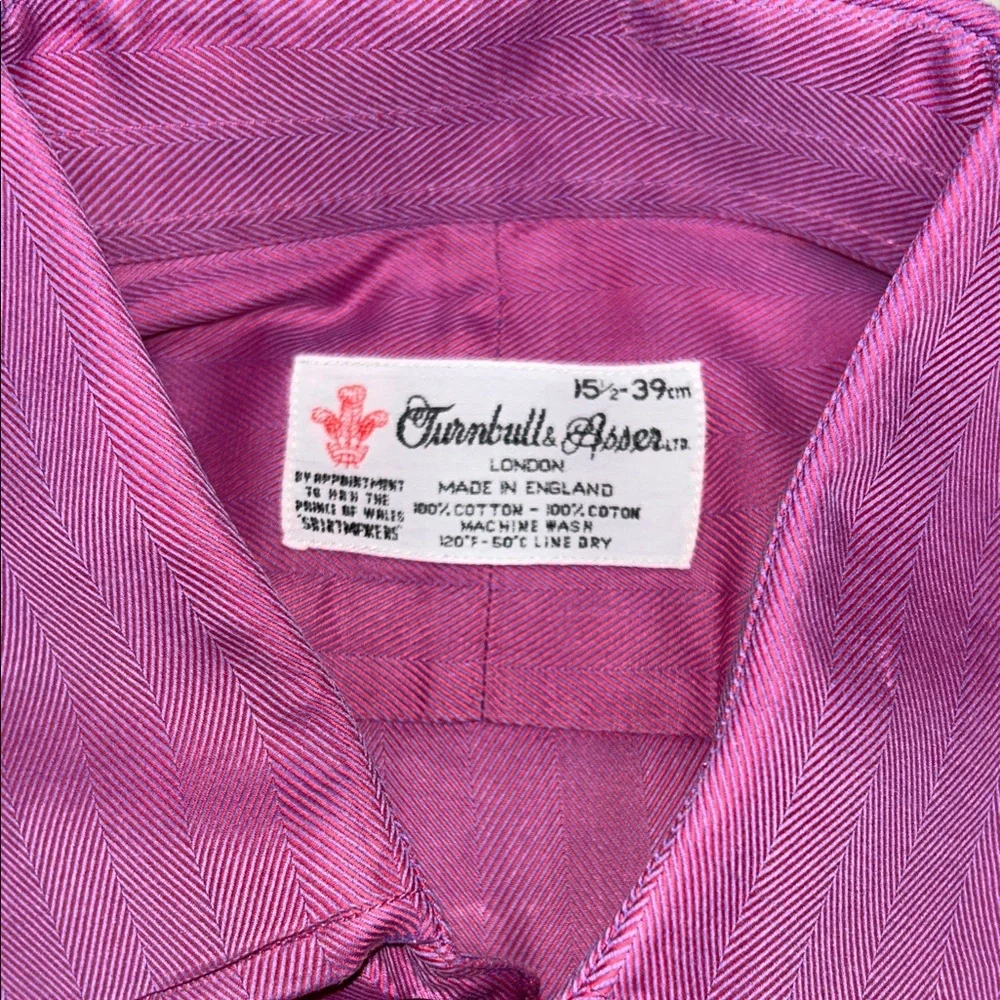 Turnbull & Asser Men's Dress Shirt in Rich Purple - Picture 3 of 10